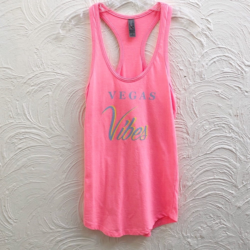 Las Vegas Vibes Neon Pink Racerback Tank